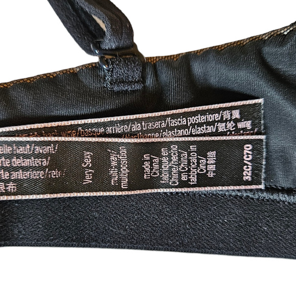 Victoria's Secret Very Sexy Multi-Way Optional Strap Bra Black Women's 32C - Picture 9 of 9